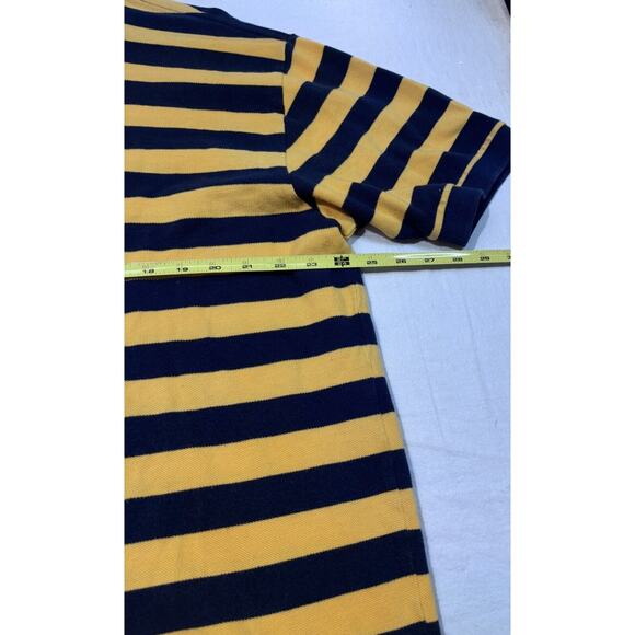 Polo Ralph Lauren Shirt Mens 2XL Blue Yellow Striped Polo Golf Performance Slit - Picture 6 of 6